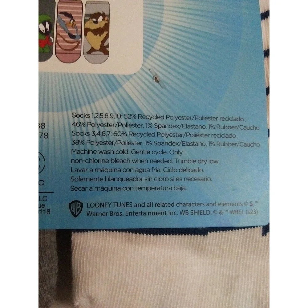 NWT Looney Tunes 10 Pairs Low Cut Socks Size 4-10